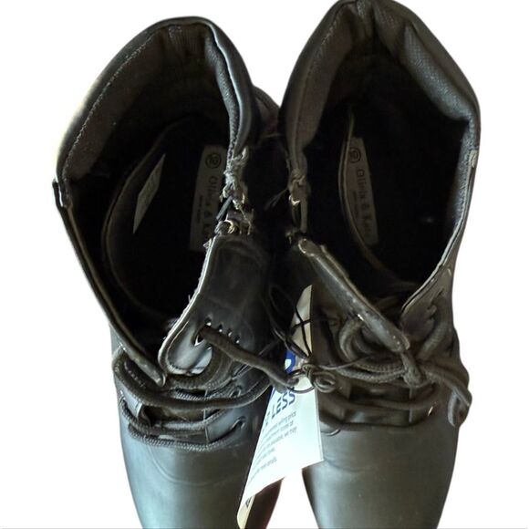 New Womens Olivia & Kate New York Black Combat Lace / Functional Zip Boots Sz 10 - Picture 4 of 6
